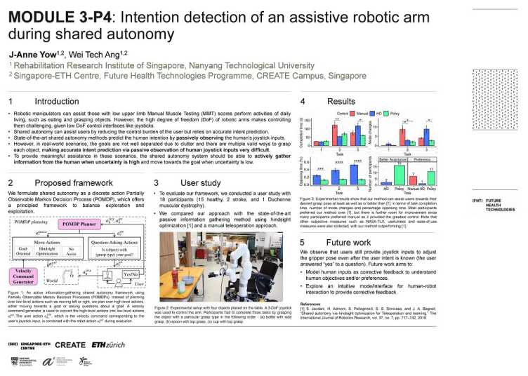 Intention detection of an assistive robotic arm during shared autonomy