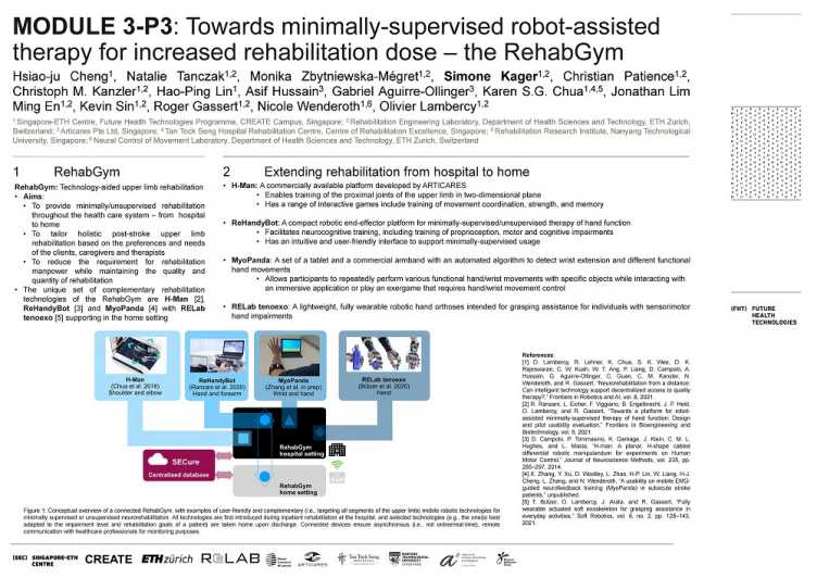Towards minimally-supervised robot-assisted therapy for increased rehabilitation dose –the RehabGym